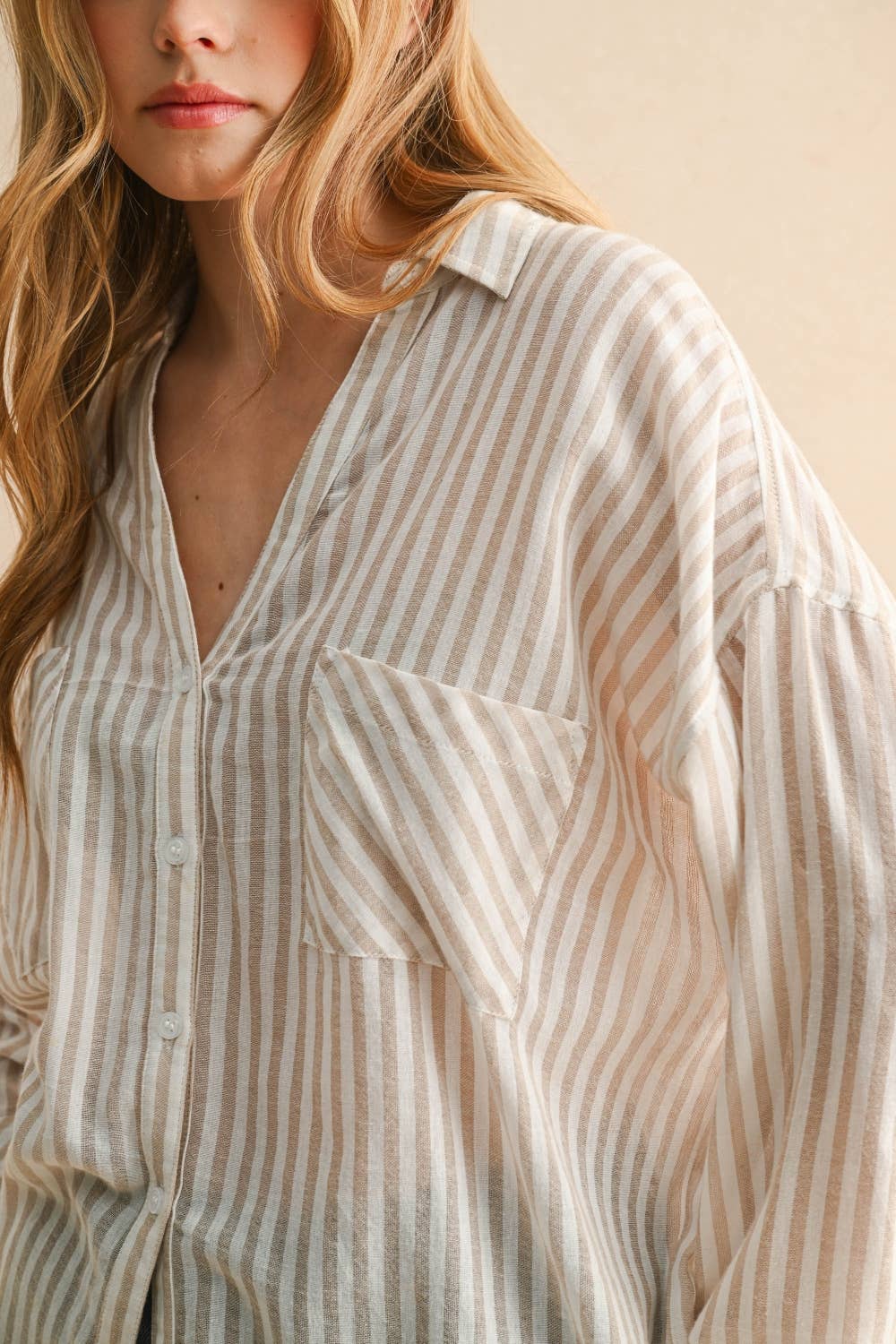Miou Muse | Striped Button Down Shirt