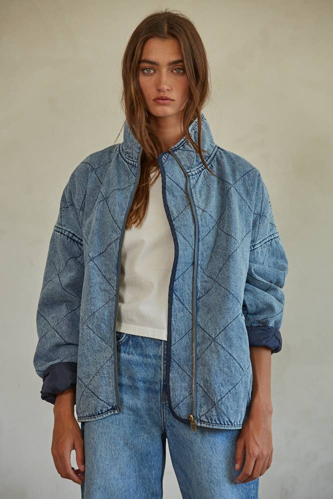 By together | Woven Denim Cotton Medium Washed Jacket
