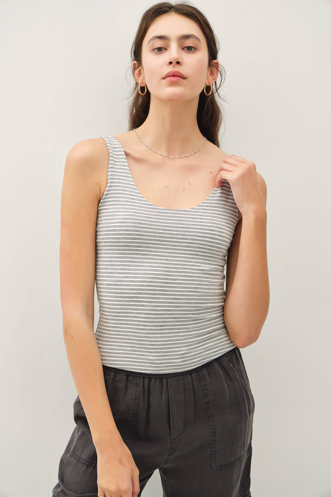 Be Cool | Ultra Soft Double Lined Striped Tank