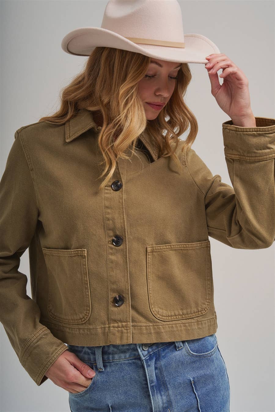 Bon | Cropped Utility Jacket With Patch Pocket