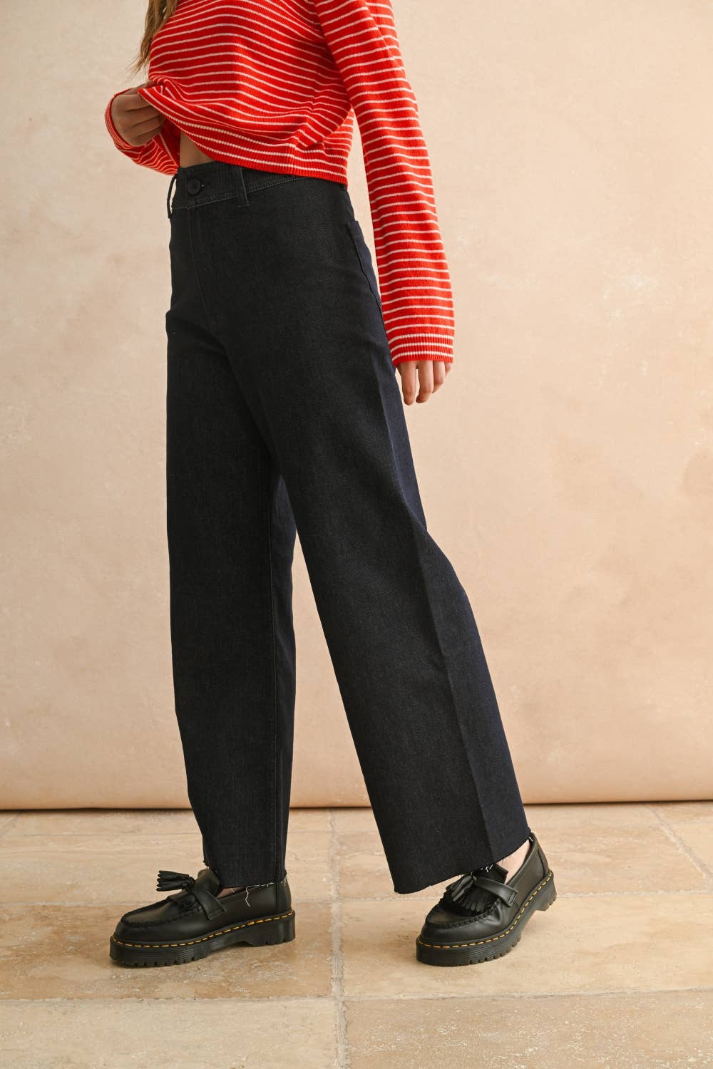 Miou Mue | Indigo Denim Straight Wide Leg Pants