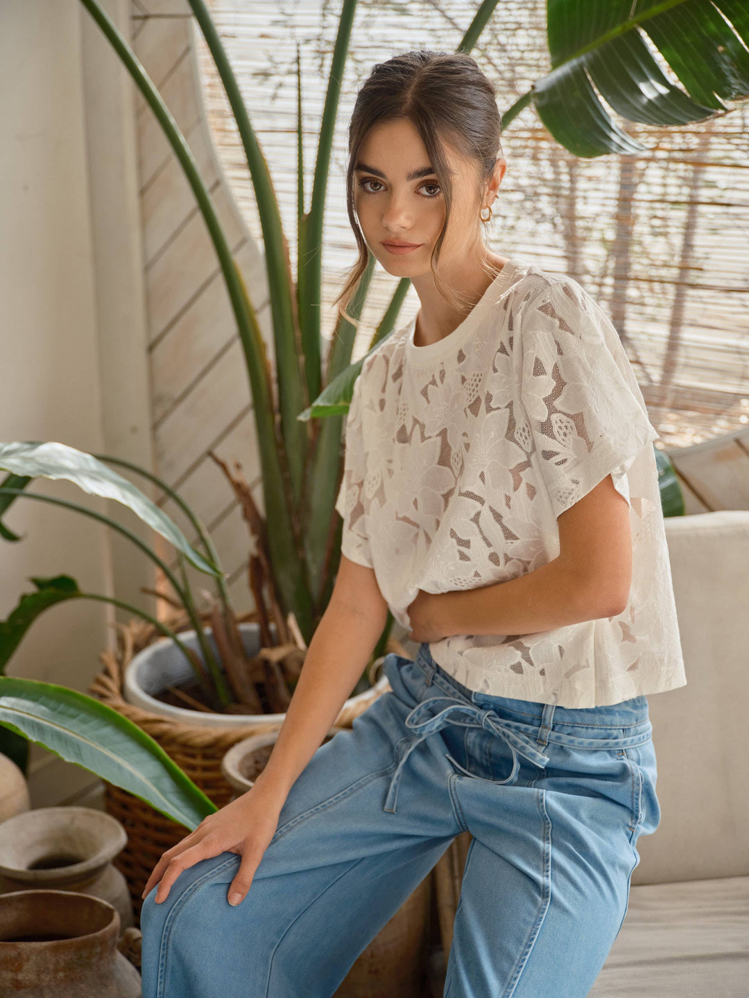 Aaron and Amber | Lace Floral T- Shirt