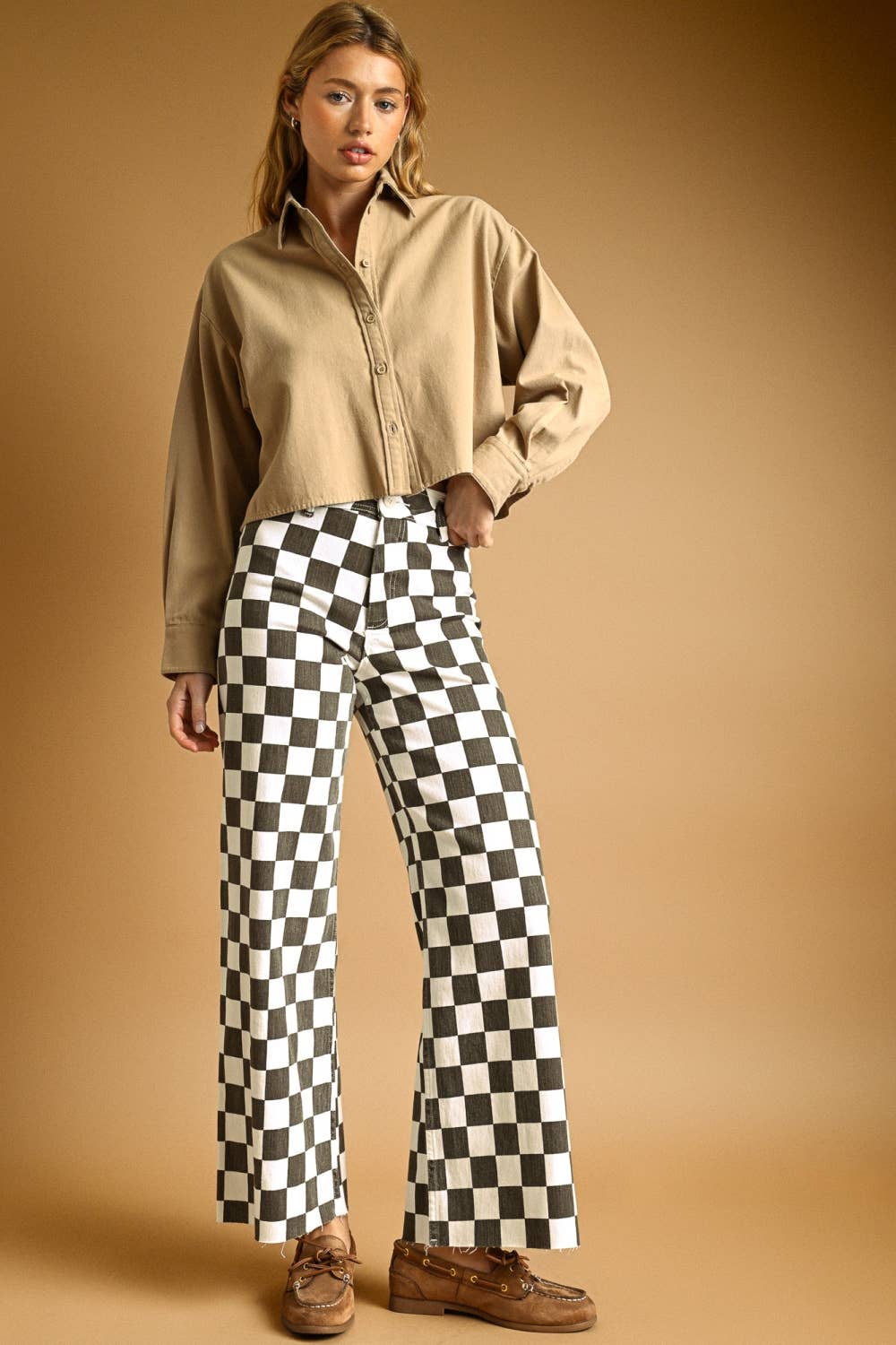 By Together | Checker Board Stretch Pants