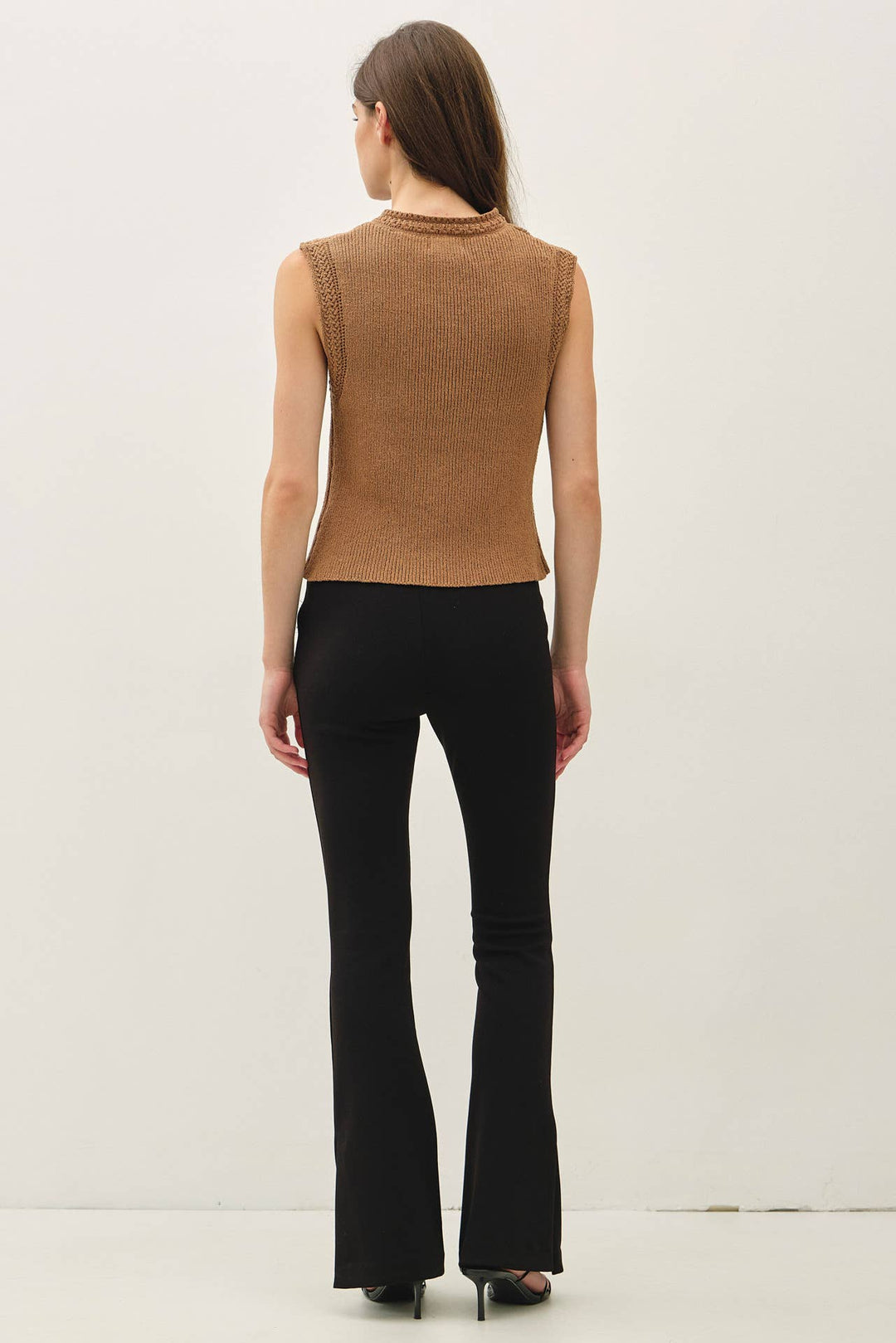 Be Cool | Corchet Trim Button Up Sweater Vest