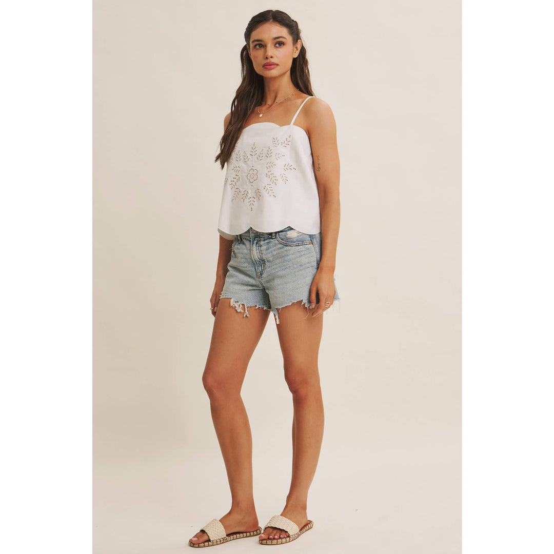 In February | A Line Cut Out Embroidered Cami