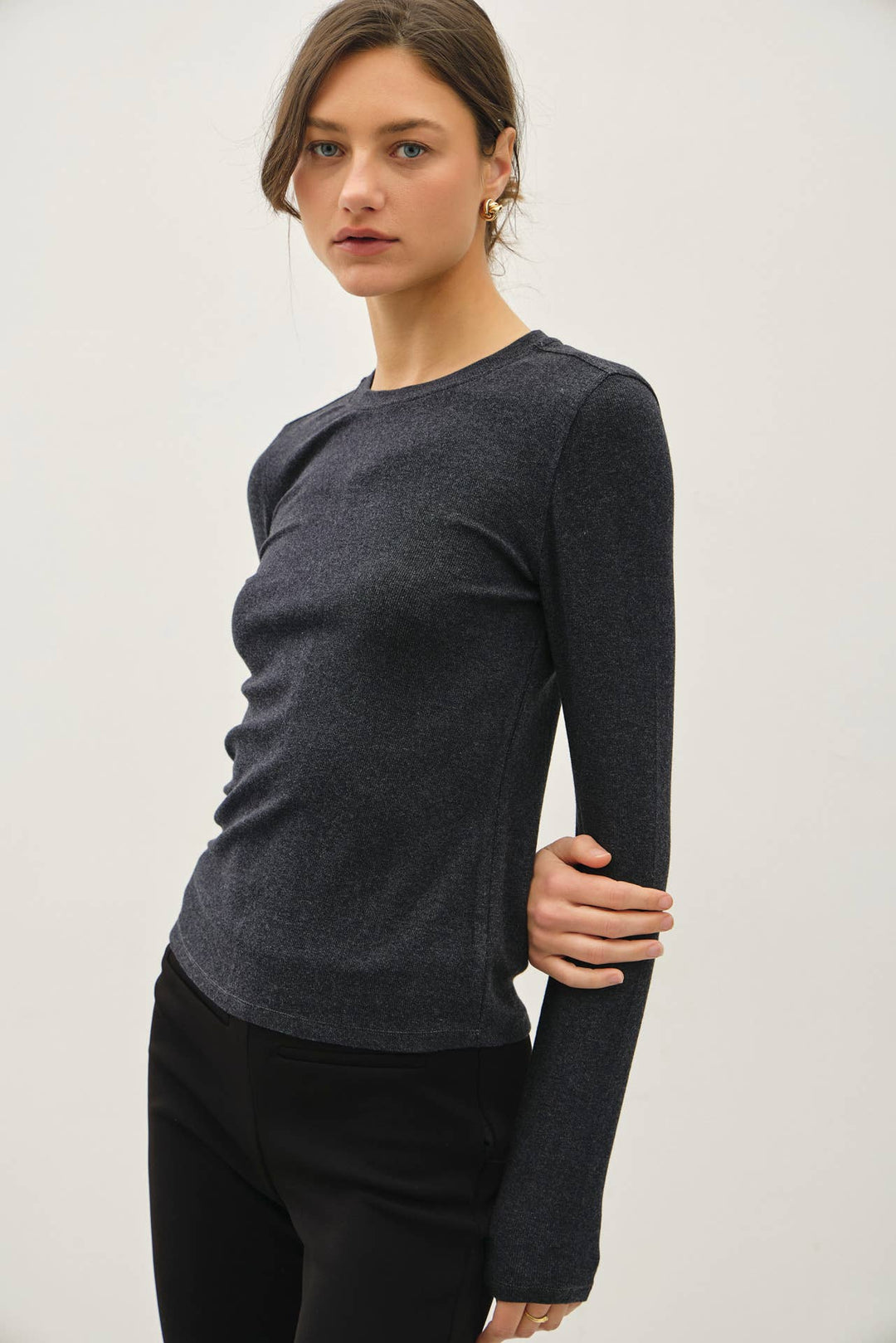 Be cool | Ribbed Crewneck Long Sleeve Top