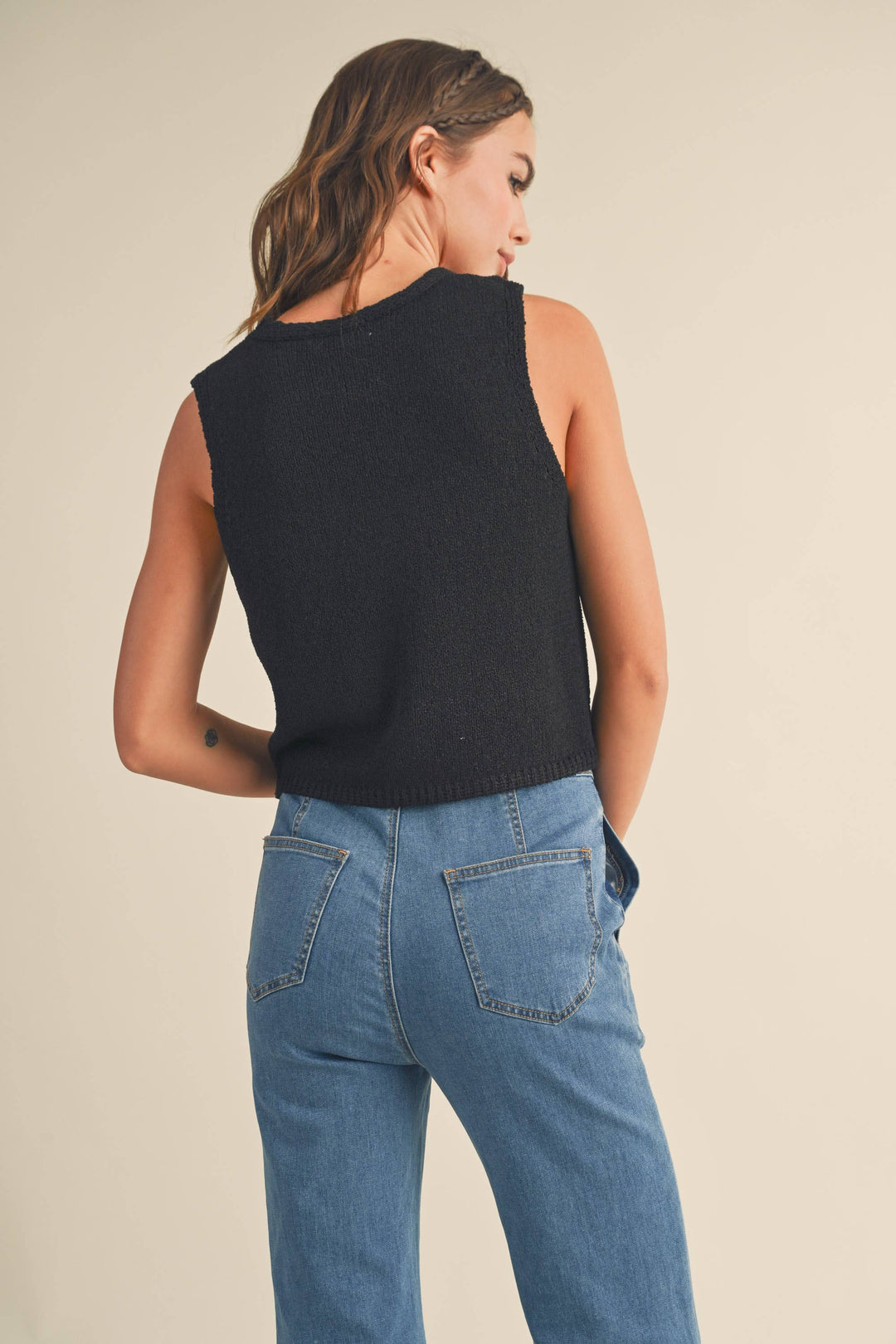 Miou Muse | Hook and Eye Closer vest Cardigan