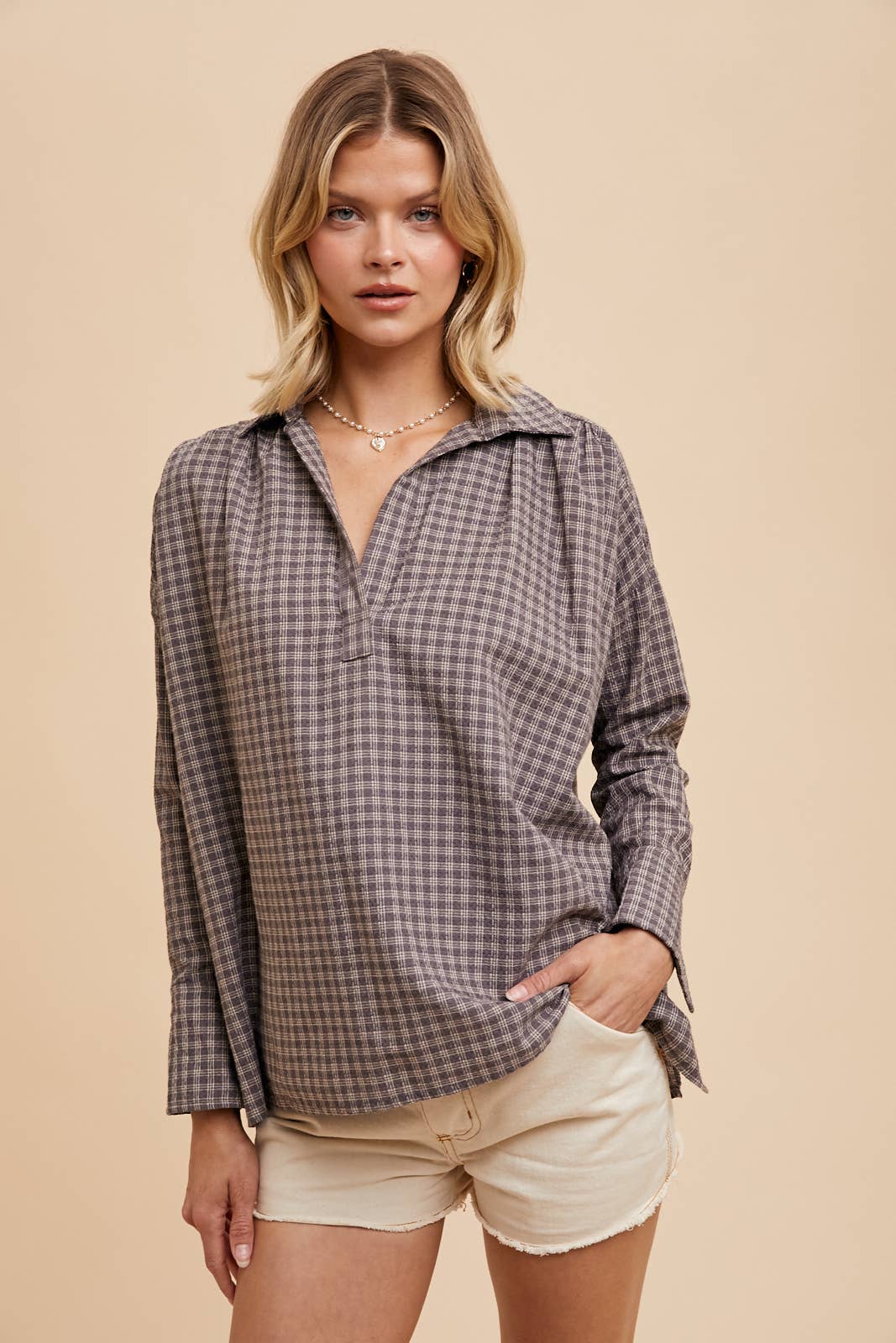 In Loom | V Neck Collared Shirt