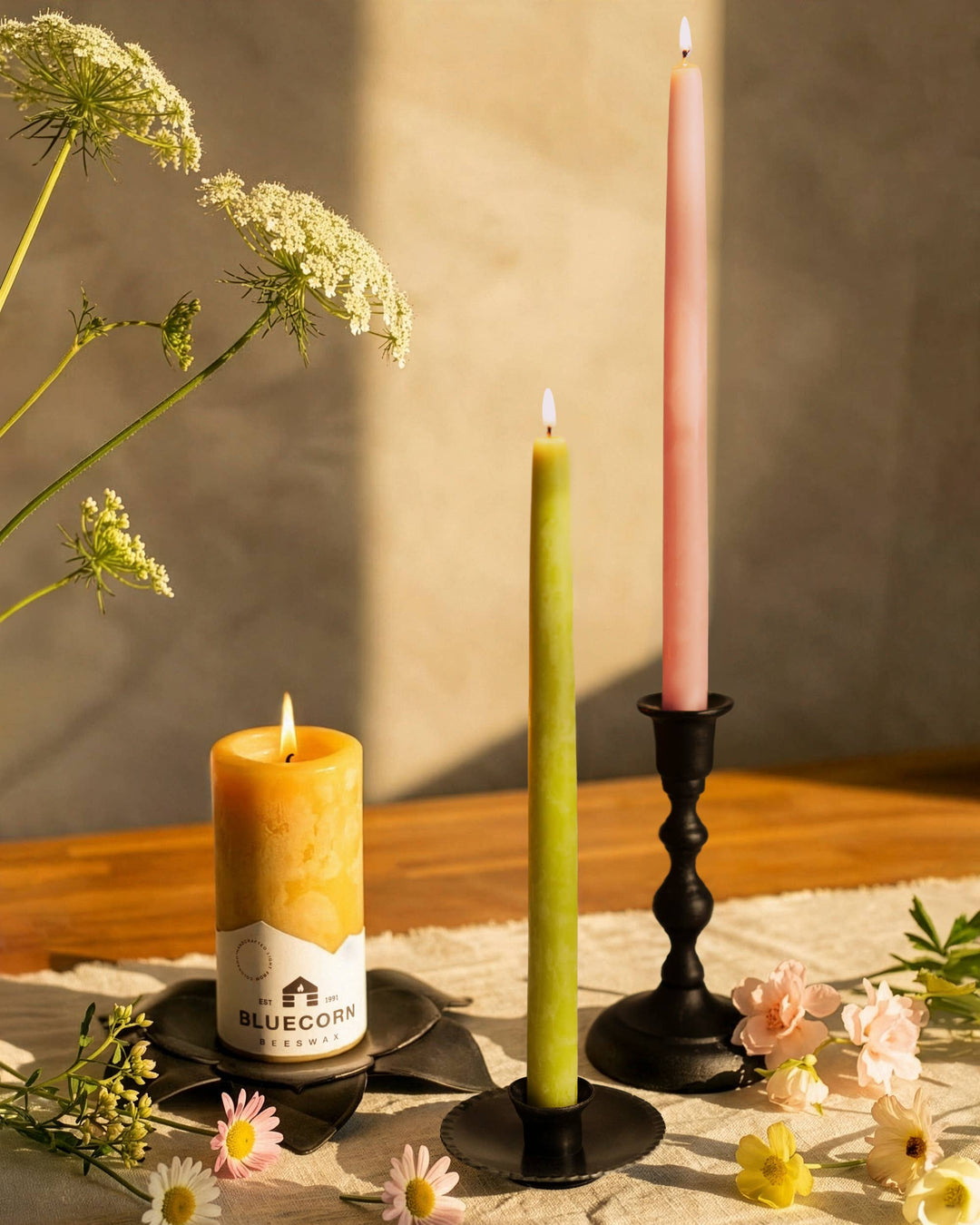 Bluecorn | Pure Beeswax Pillar Candles – Handmade in USA