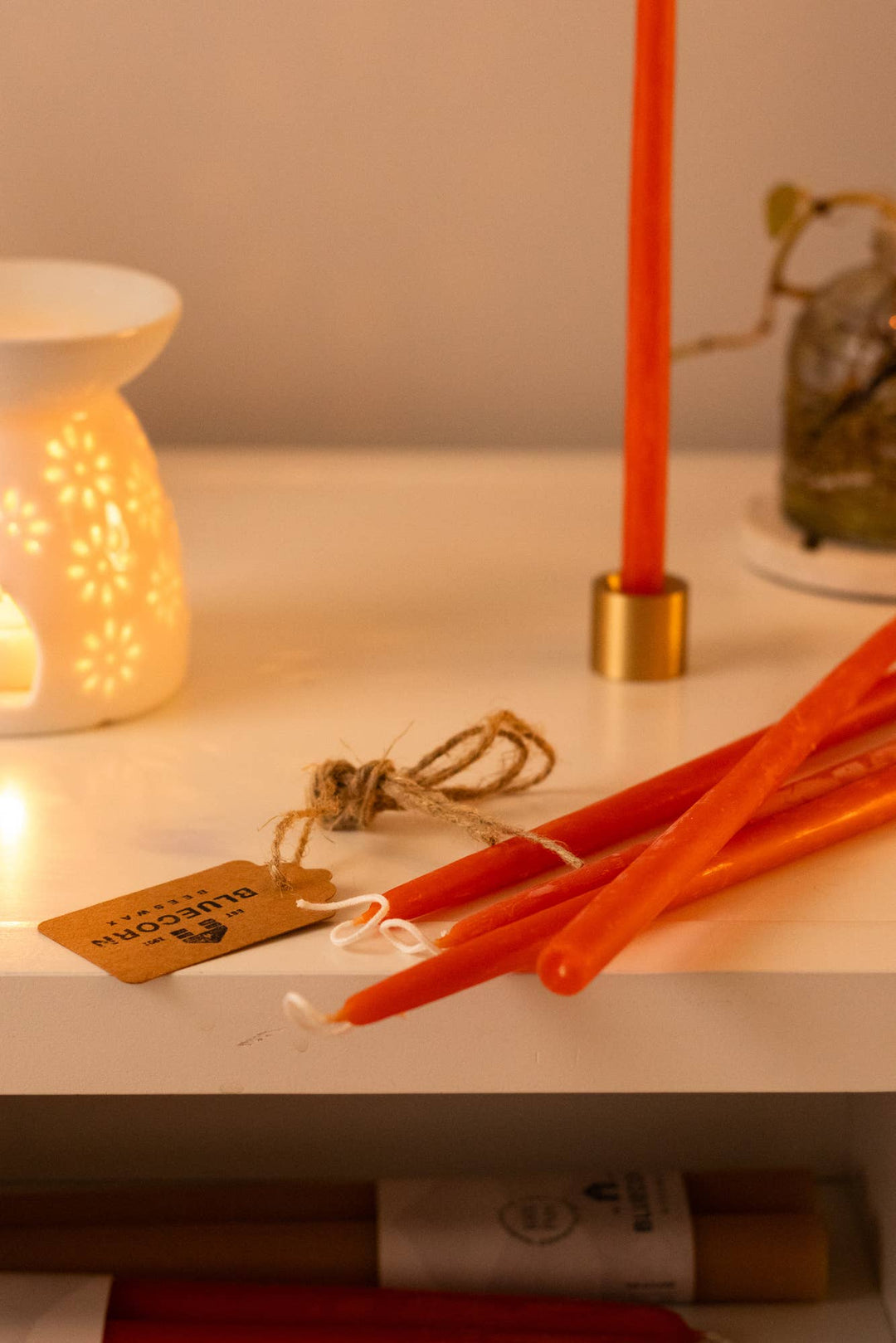 Bluecorn Candles | Thin Beeswax Taper Candles: Hand-Dipped in Colorado