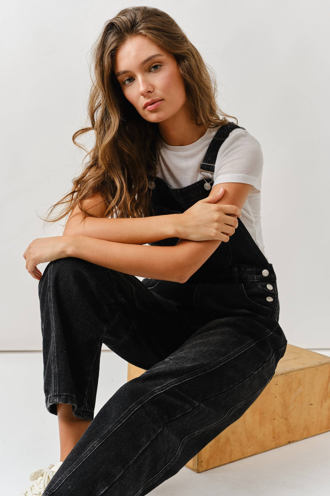 Aaron and Amber |  Slouchy Relax Fit Denim Overalls