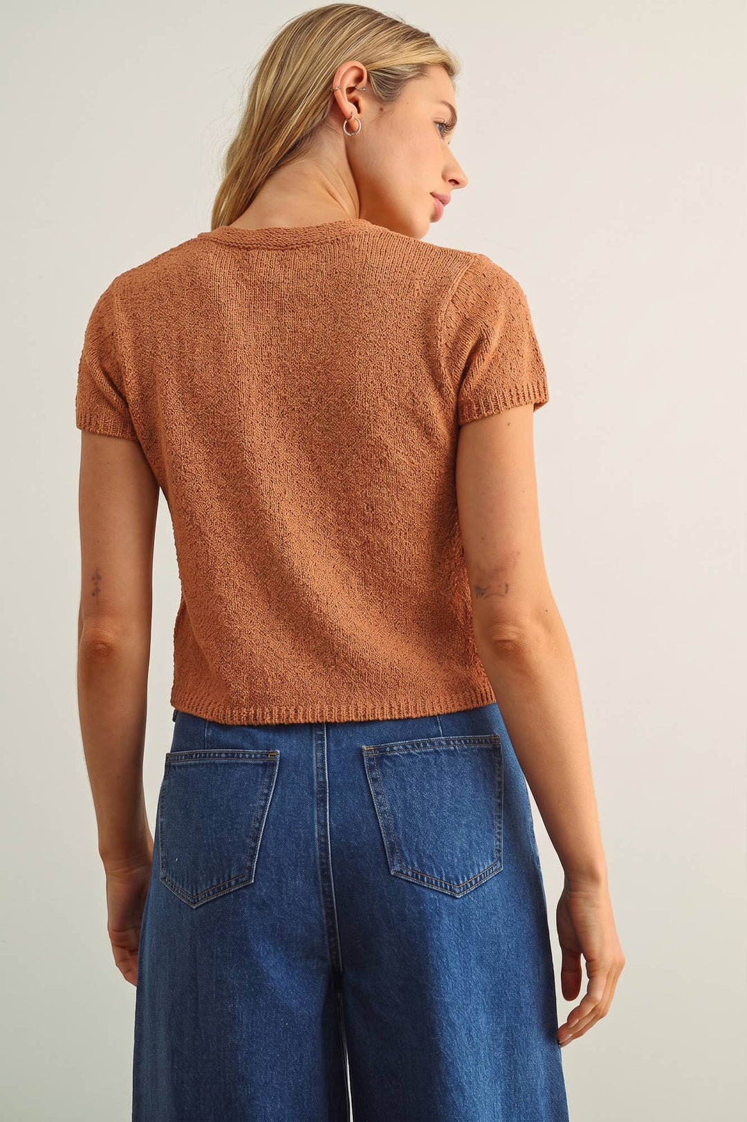 Miou Muse | Cap Sleeve Button Front Top