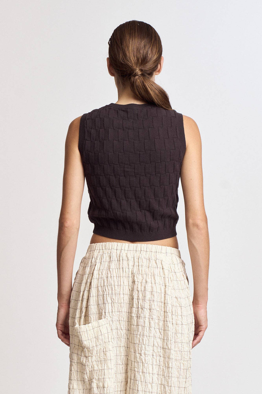 Grade and Gather | Rectangle Check Knit Vest