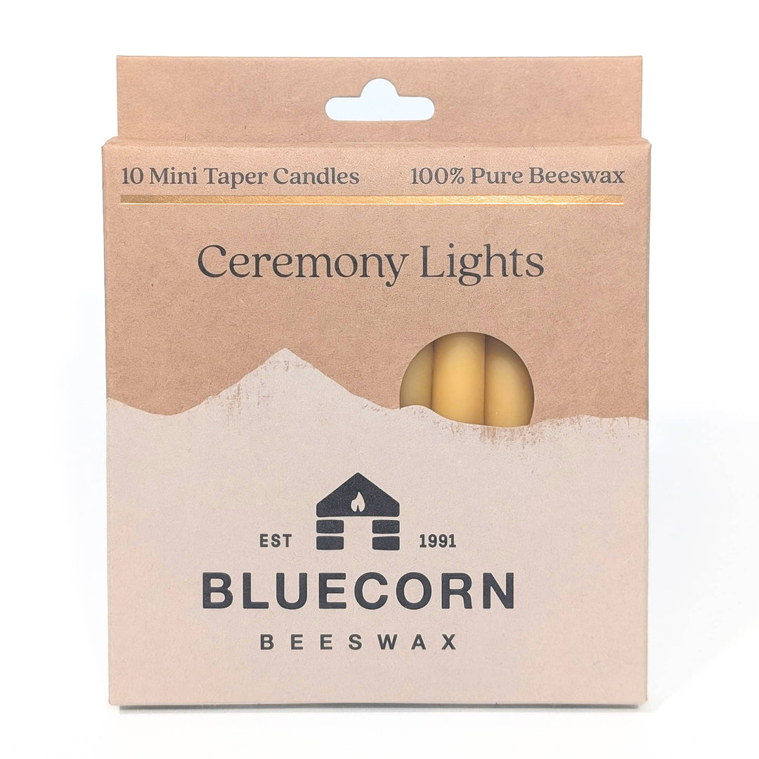 Bluecorn Candles | Mini Beeswax Taper Candles - 10-Pack Chime Candles