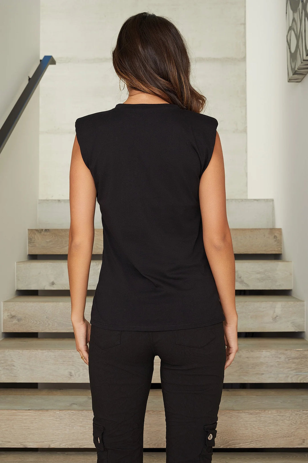 Milio Milano | Cotton Sleeveless Shoulder Pad Tank
