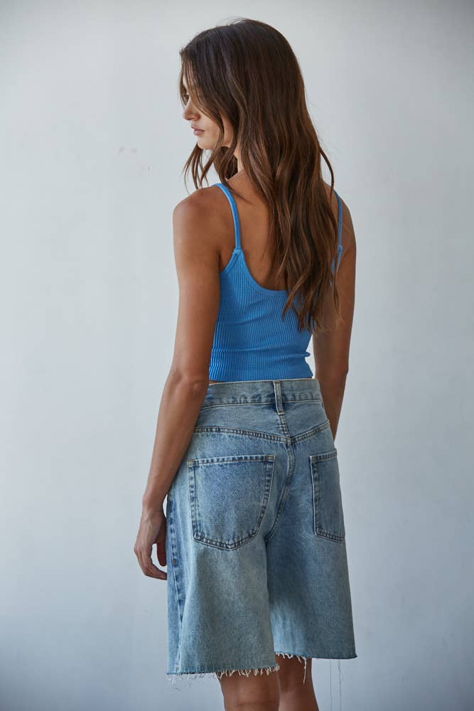 By Together | Knit Ribbed Seamless UV Neck Brami