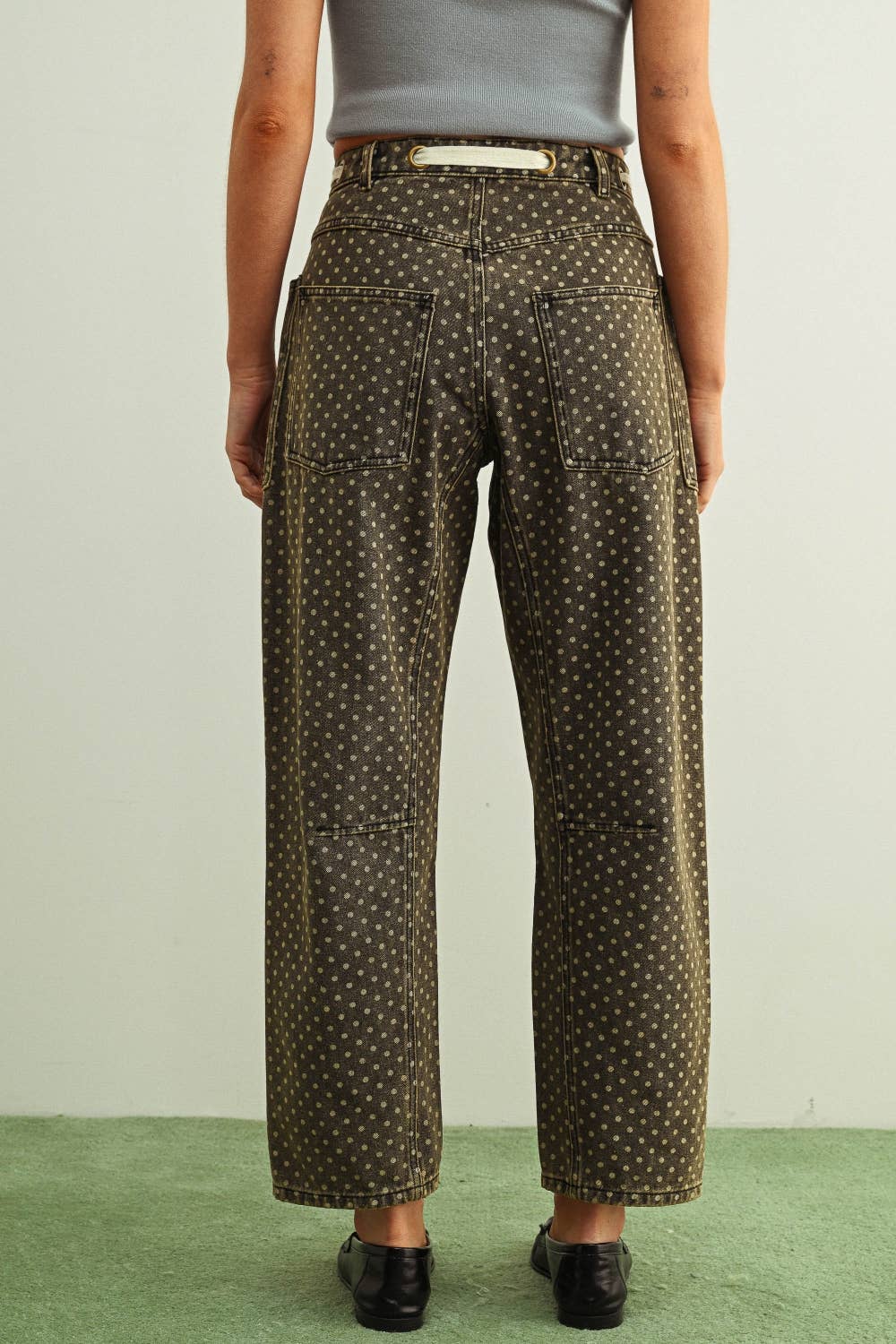 Miou Muse | Polka Dot Printed Barrel Pants