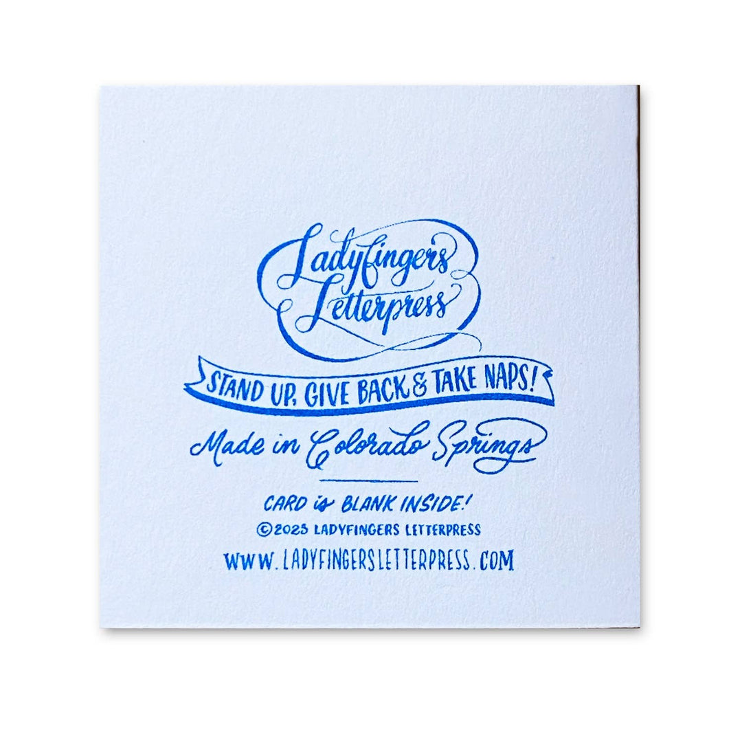 Ladyfingers Letterpress | Good Luck Horse Shoes Risograph Tiny Card