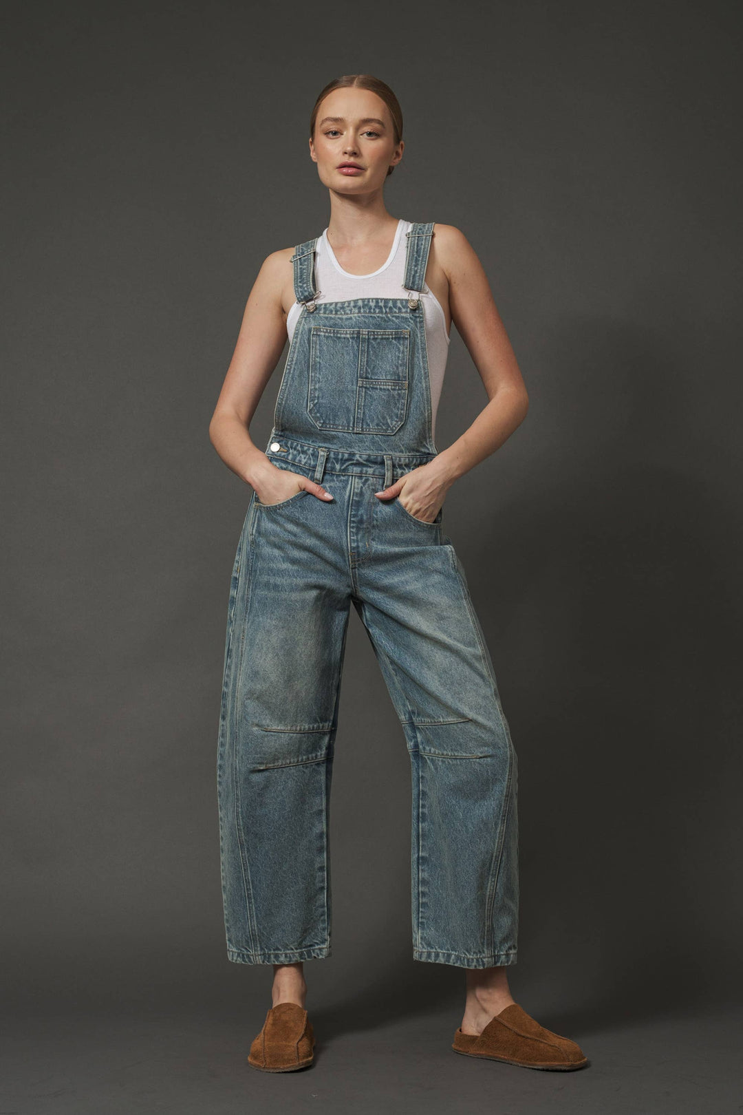 Aaron and Amber |  Slouchy Relax Fit Denim Overalls