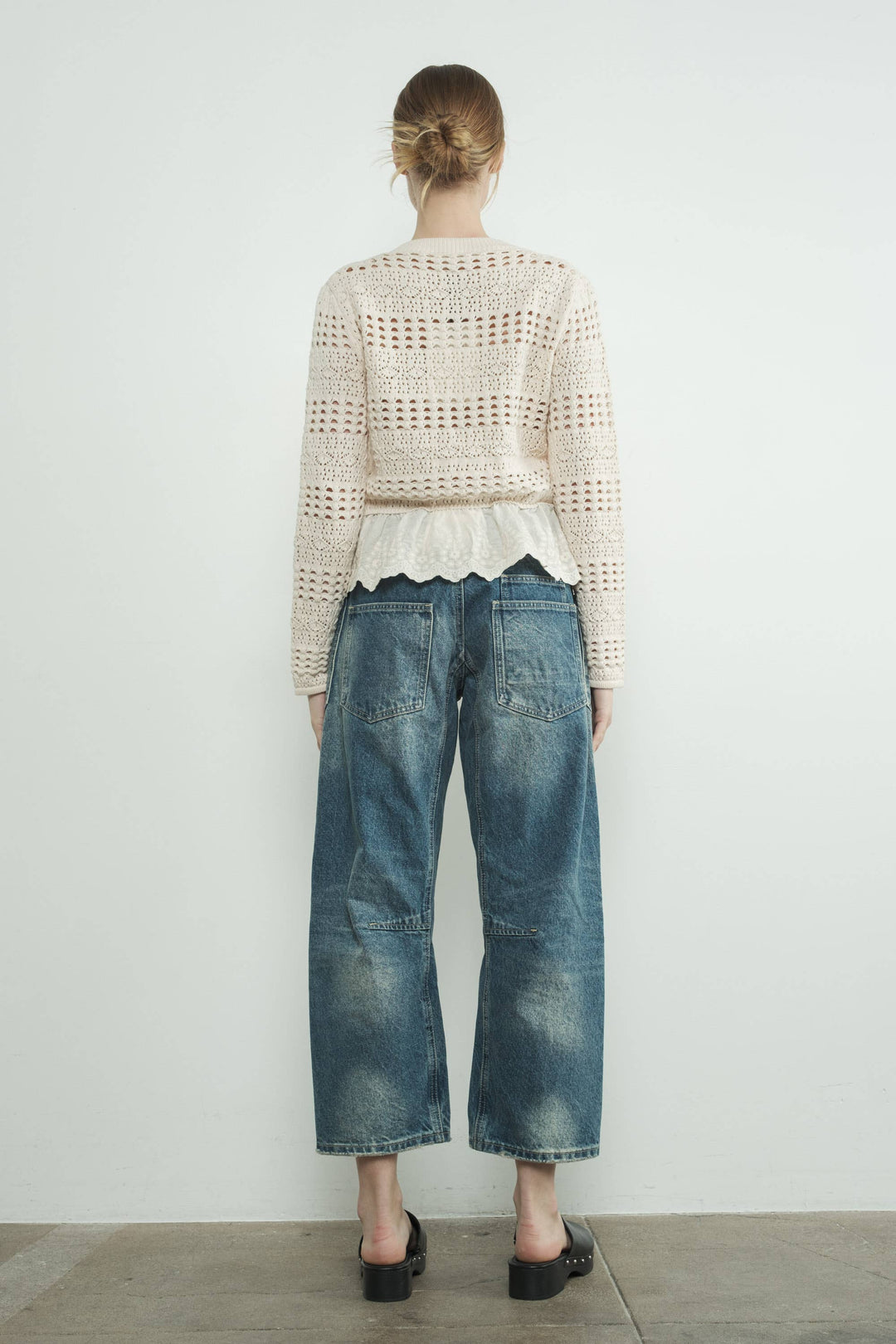 Aaron and Amber | Barrel Denim Pants with Eyelet Waist