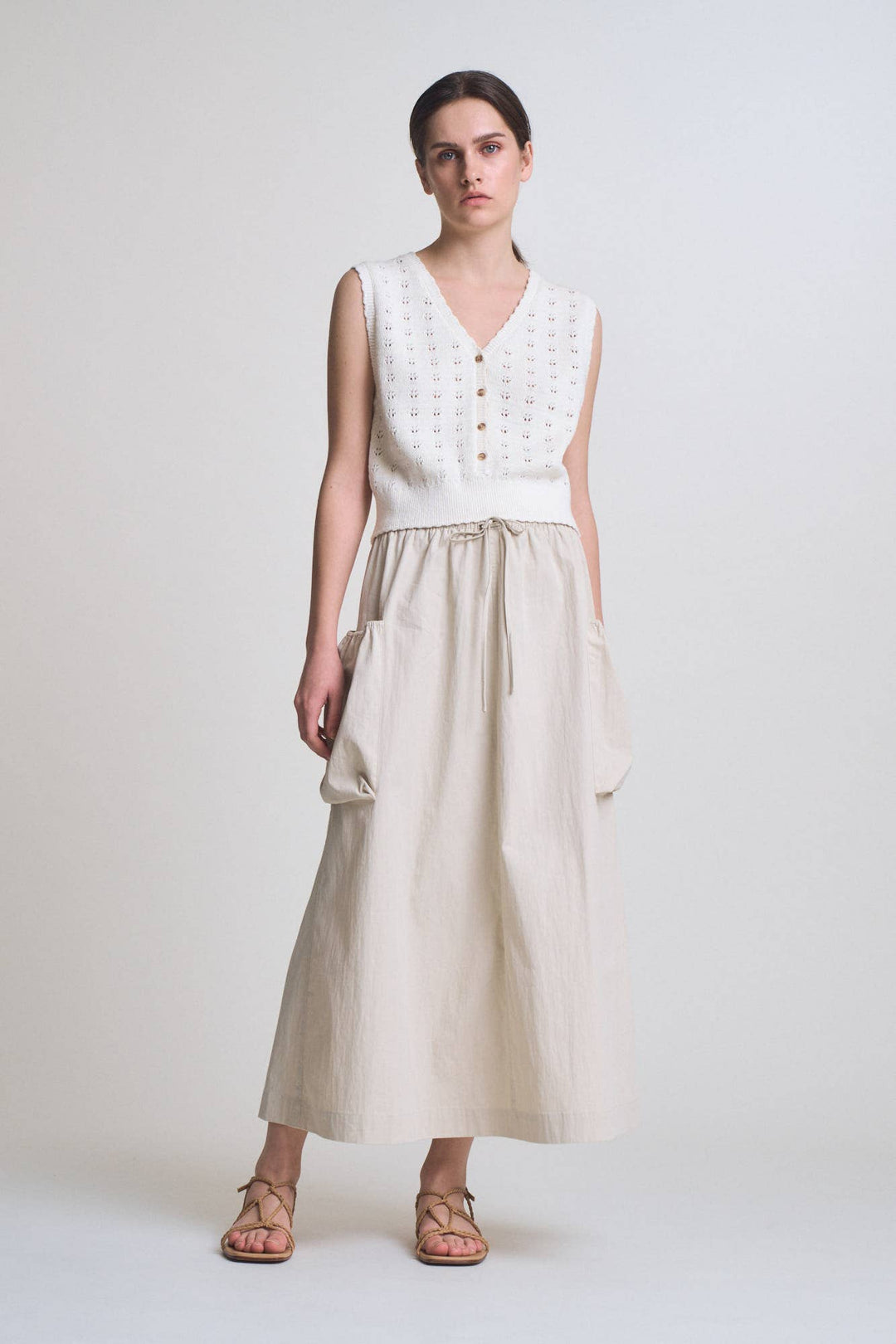 Grade and Gather | Floral Kint Button Down Vest Top