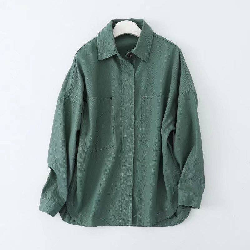 Sweetkama | Ladies Button-Up Pocket Denim Shacket
