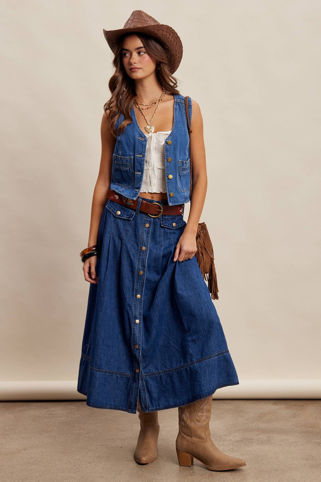 Listicle | Button Front Denim Vest