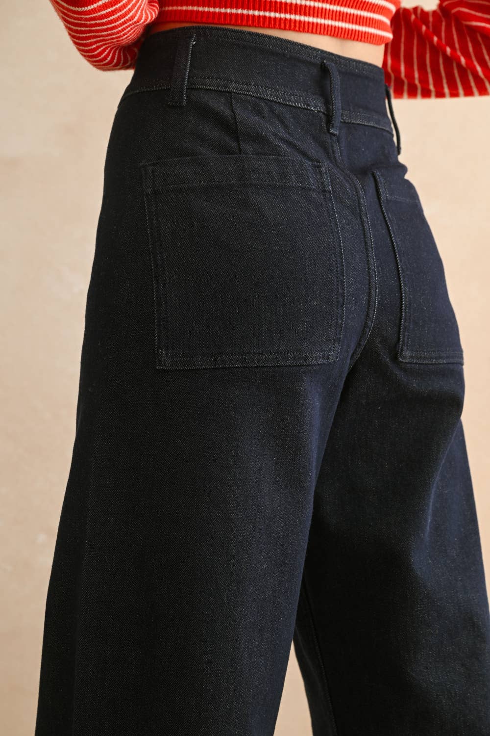 Miou Mue | Indigo Denim Straight Wide Leg Pants
