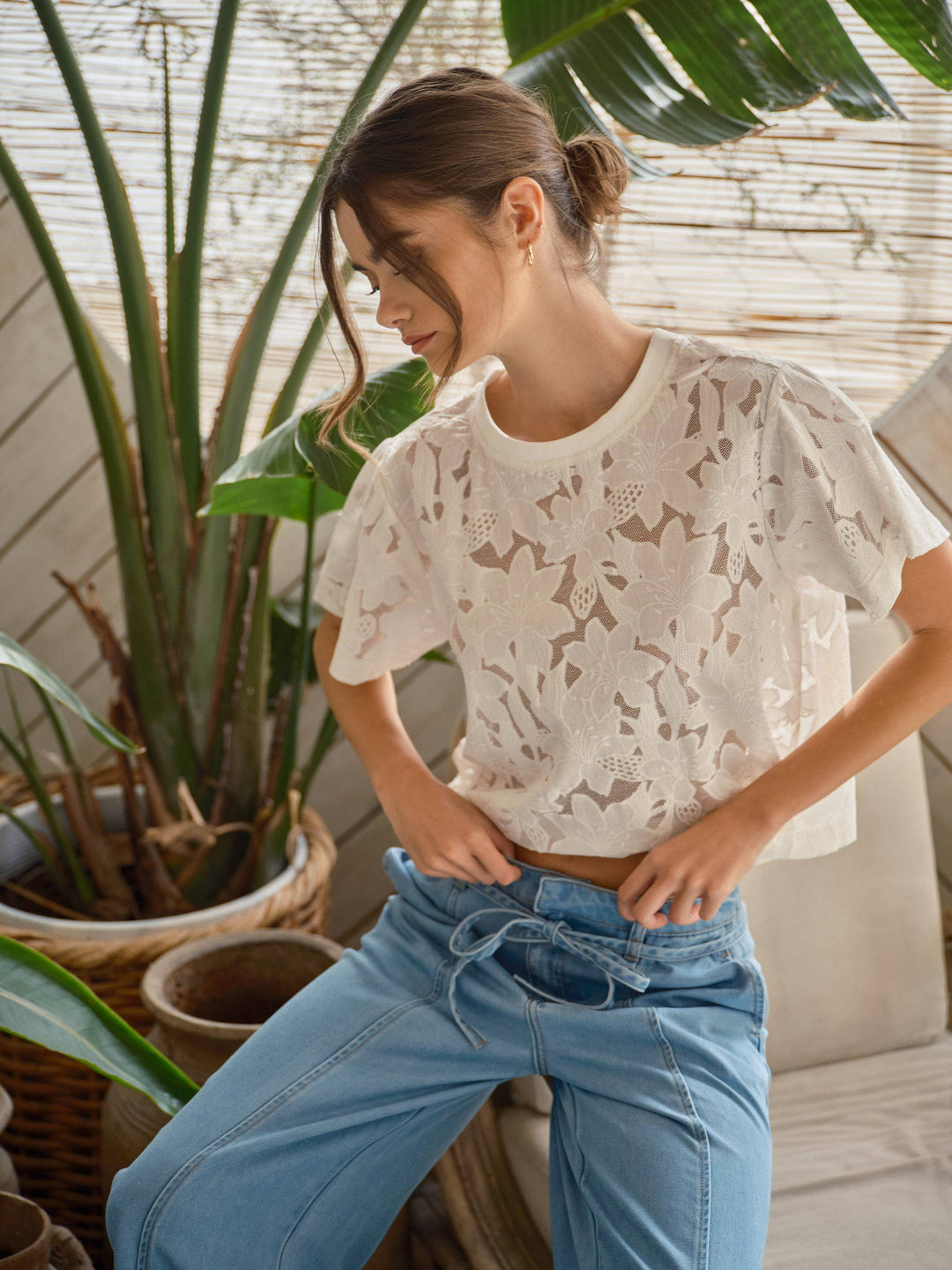 Aaron and Amber | Lace Floral T- Shirt