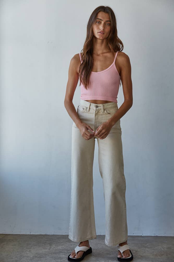 By Together | Knit Ribbed Seamless UV Neck Brami