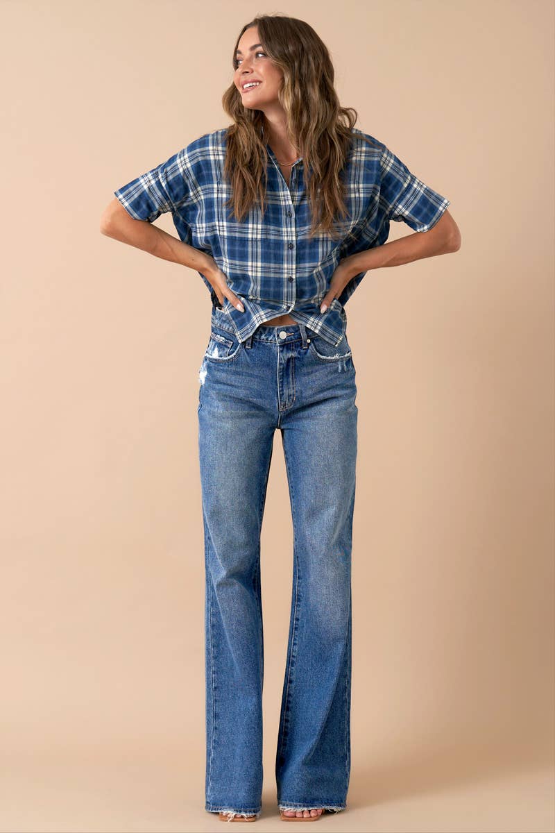 Insane Gene | High Rise Relaxed Boot Cut Denim