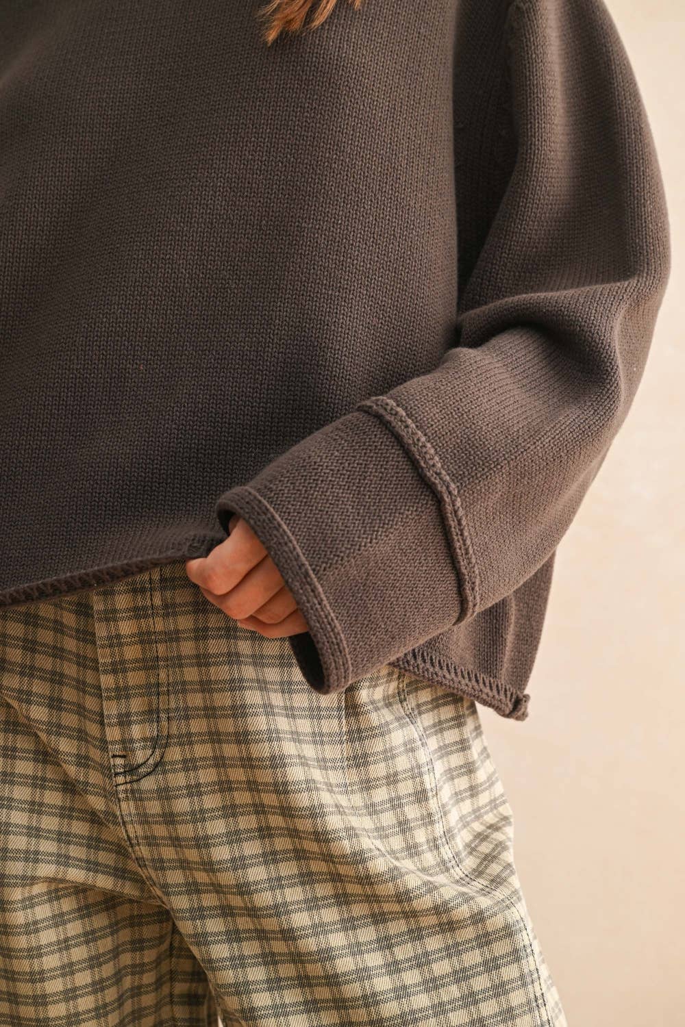 Miou Muse | Mock Neck Cotton Sweater