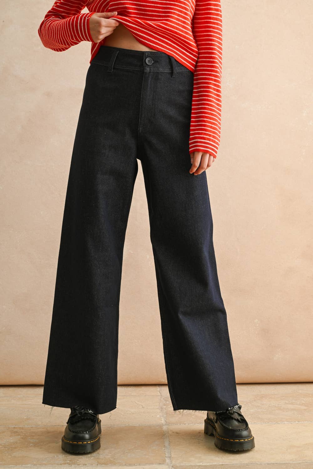 Miou Mue | Indigo Denim Straight Wide Leg Pants