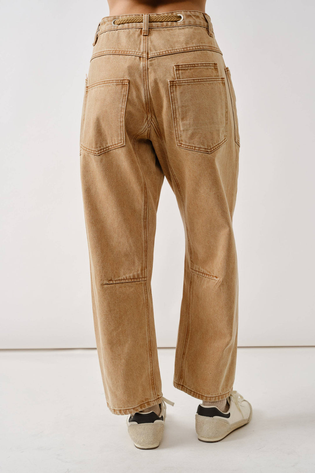 Aaron and Amber | Barrel Denim Pants with Eyelet Waist
