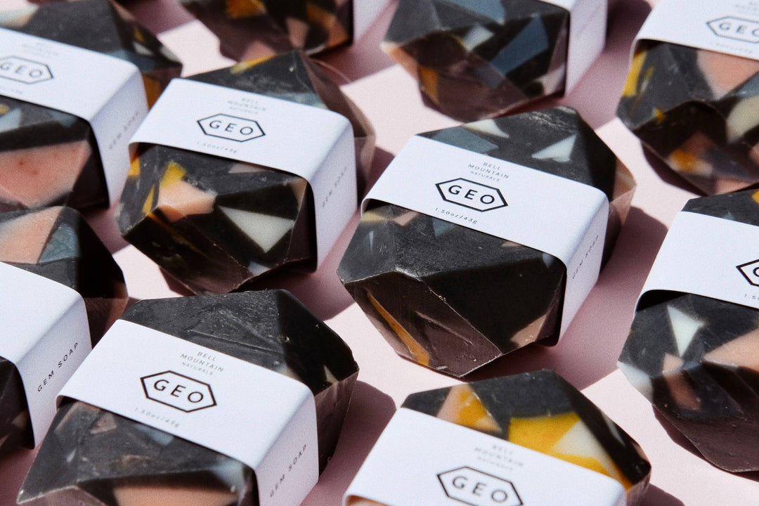 Bell Mountain Naturals | Terrazzo mini gem bar soap. Natural, sustainable, modern.