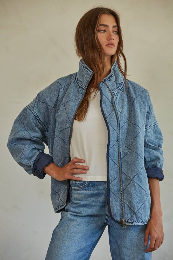 By together | Woven Denim Cotton Medium Washed Jacket