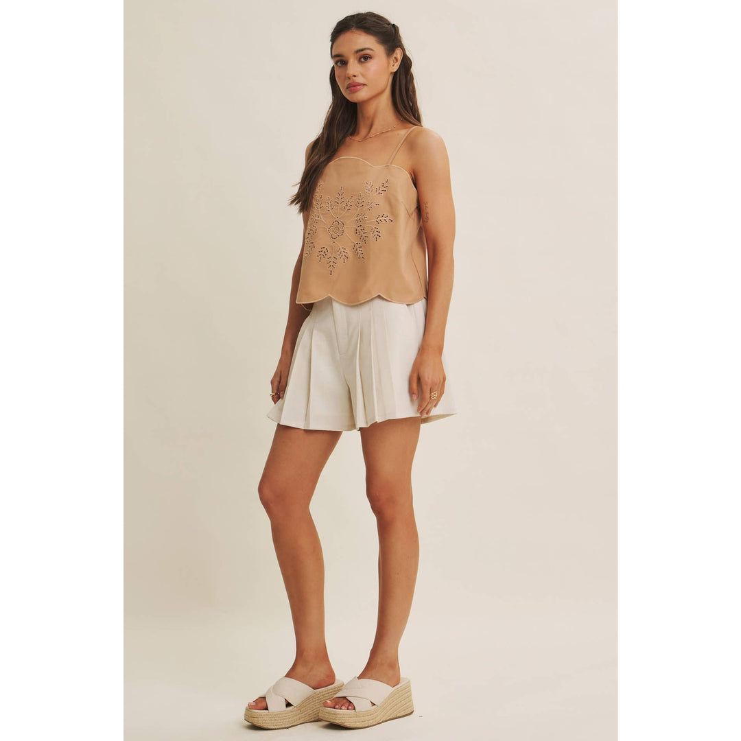 In February | A Line Cut Out Embroidered Cami