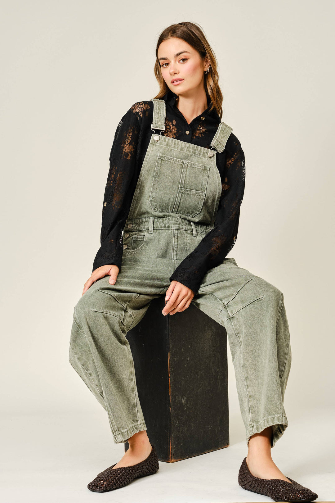 Aaron and Amber |  Slouchy Relax Fit Denim Overalls