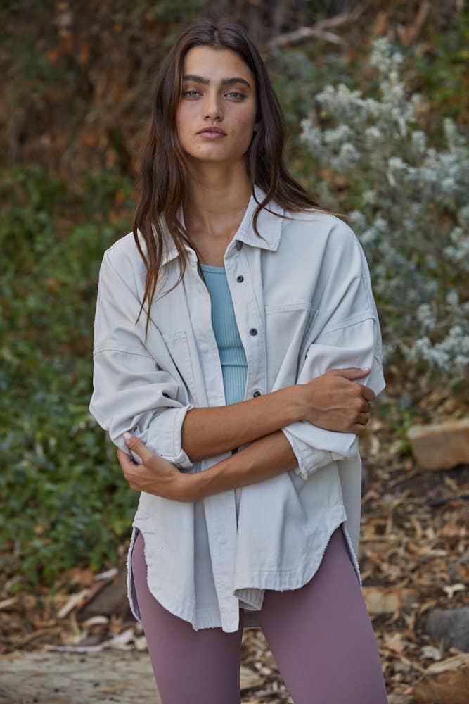 By Together | Denim Cotton Button Down Jacket