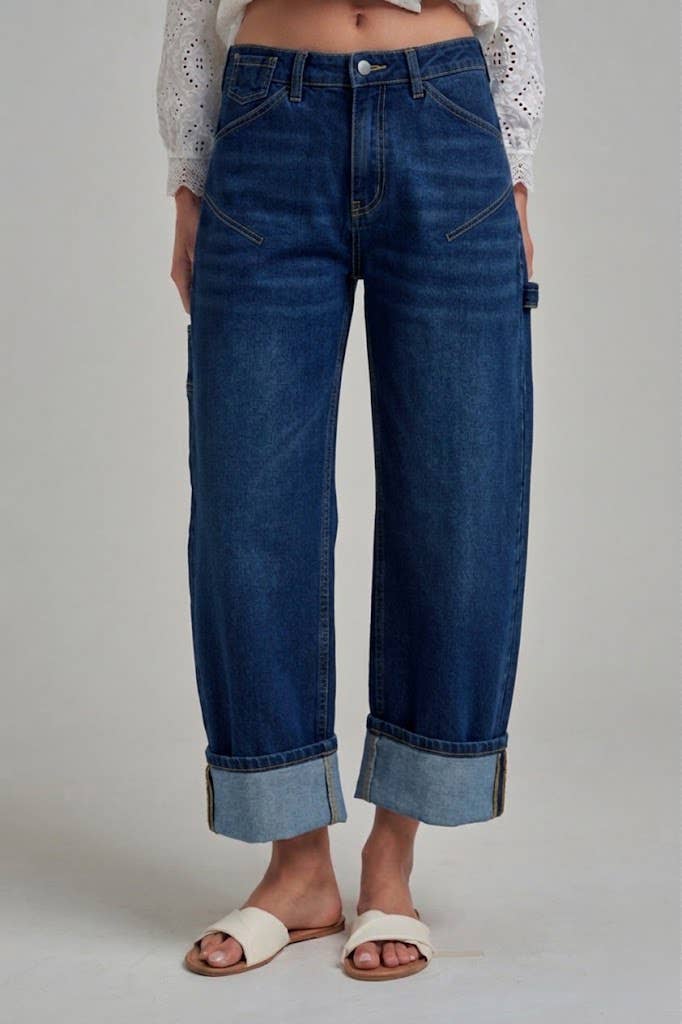 Bon | Relaxed Fit Cuffed Stretch Denim Jeans