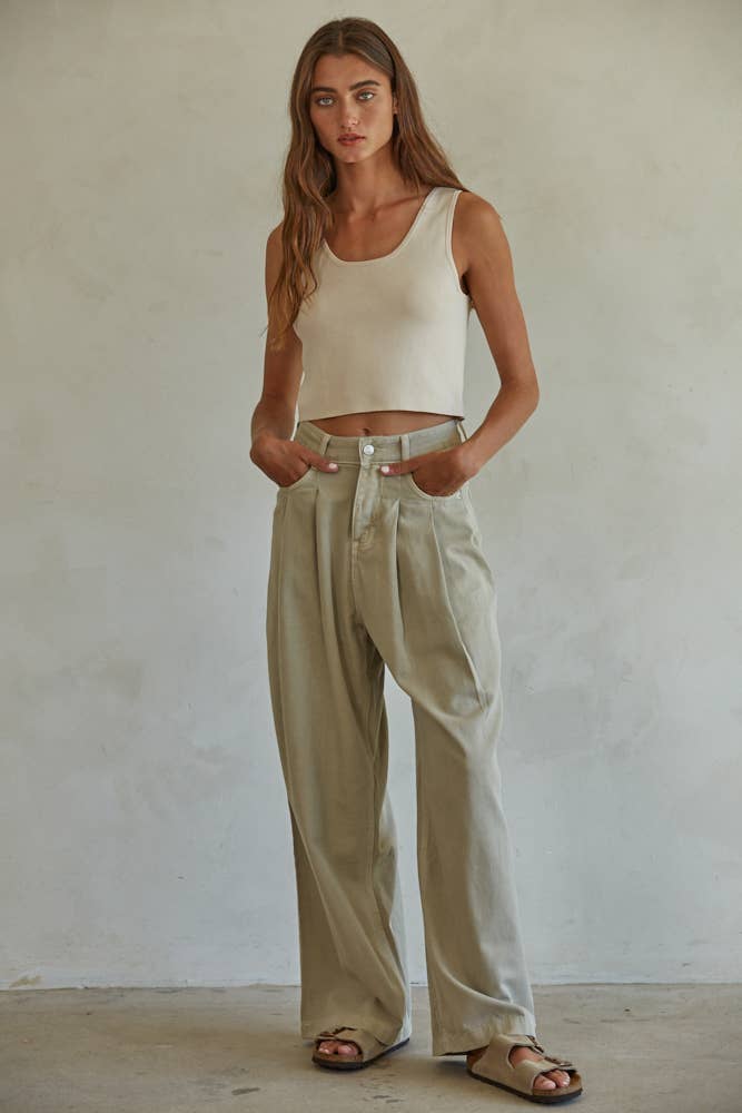 By Together | Knit Sweater Curve Neck Crop Tank Top
