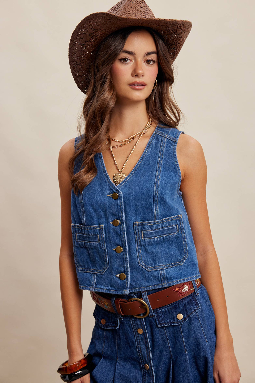 Listicle | Button Front Denim Vest