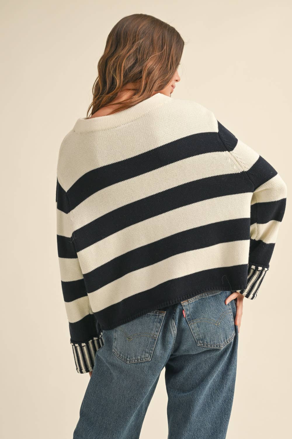 Miou Muse | Mock Neck Cotton Sweater