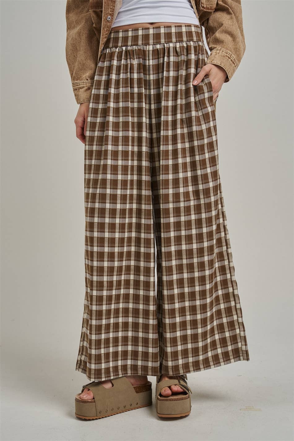 Bon | Fall Plaid Checker Boho Pants