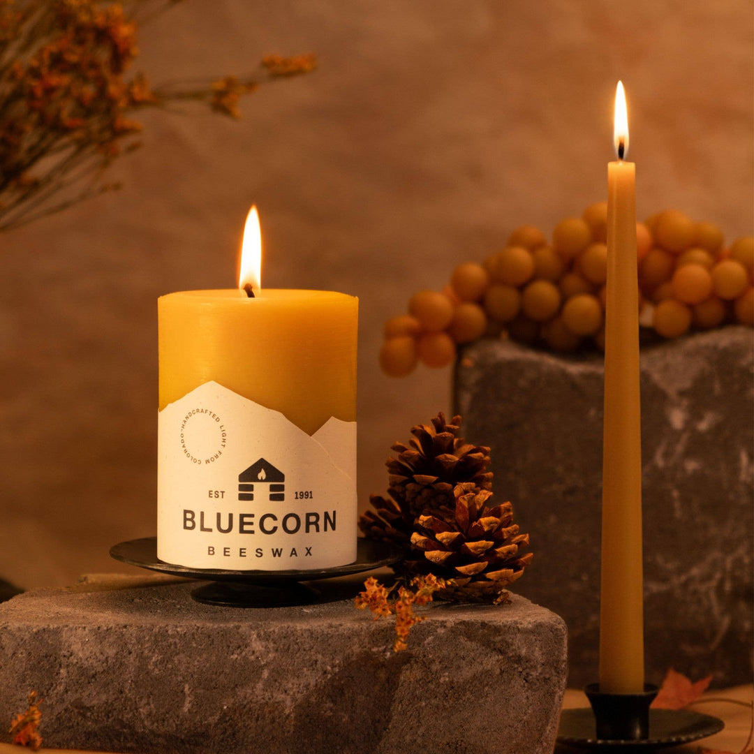 Bluecorn | Pure Beeswax Pillar Candles – Handmade in USA