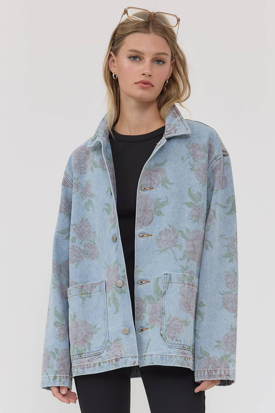 Raisonnel | Floral Printed Denim Jacket