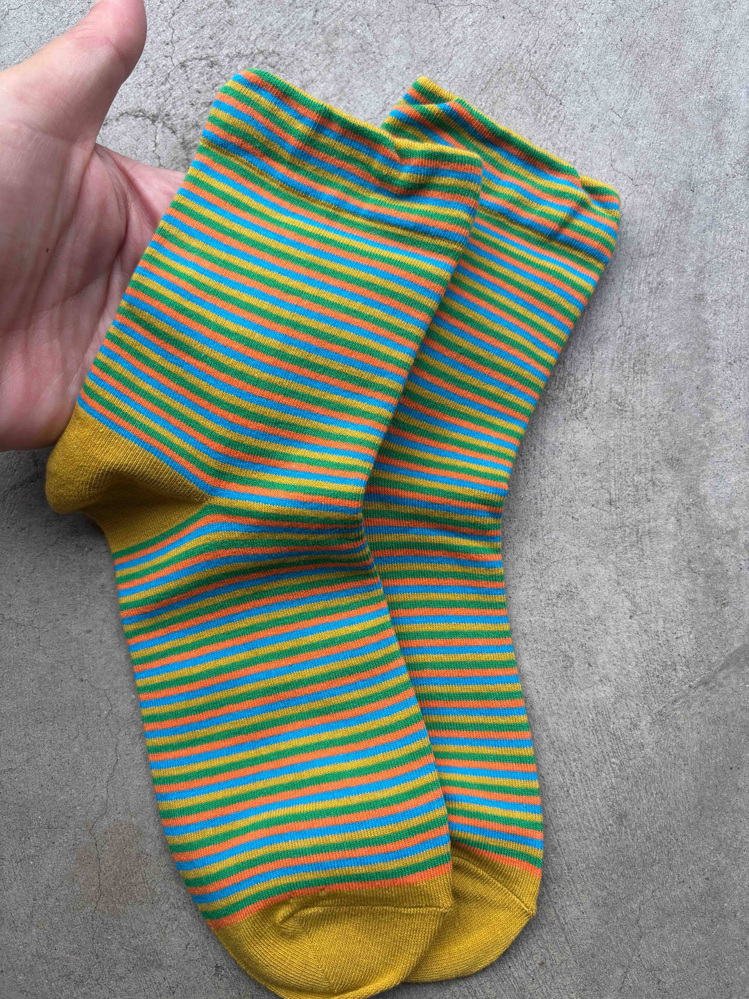 Tiepology | Vintage Micro Stripe Cotton Crew Socks