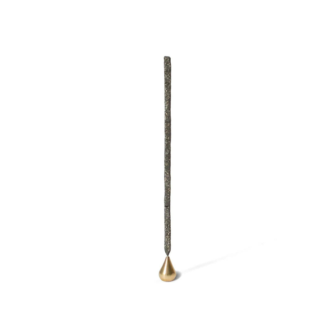 Cedar and Myrrh | Tall Waterdrop Brass Incense Holder
