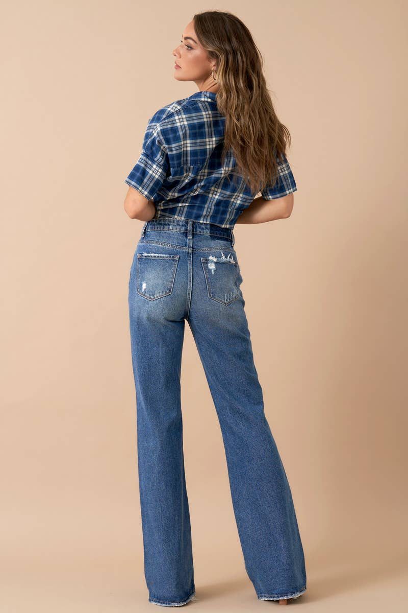 Insane Gene | High Rise Relaxed Boot Cut Denim