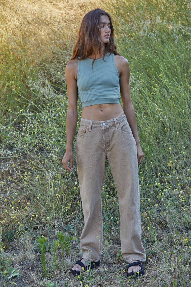 By Together | Seamless Waffle Texture Crop Tank Top